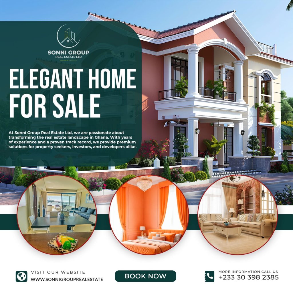 Elegant home for sale in Accra located in a prime and secure neighborhood by Sonni Group Real Estate