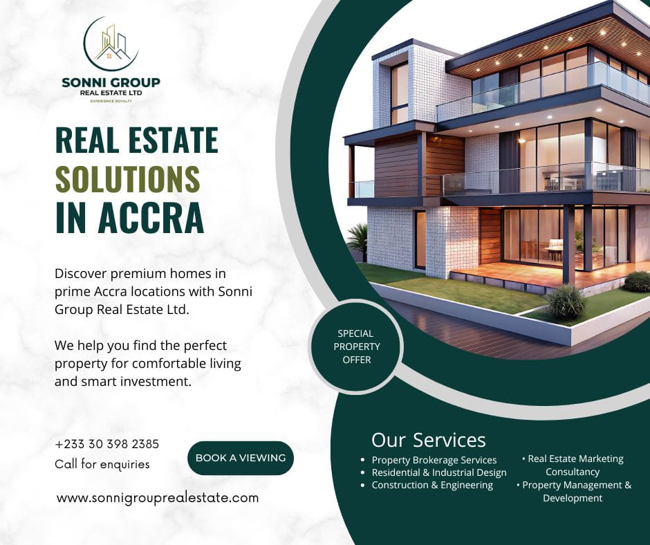 Real estate solutions in Accra provided by Sonni Group Real Estate Ltd