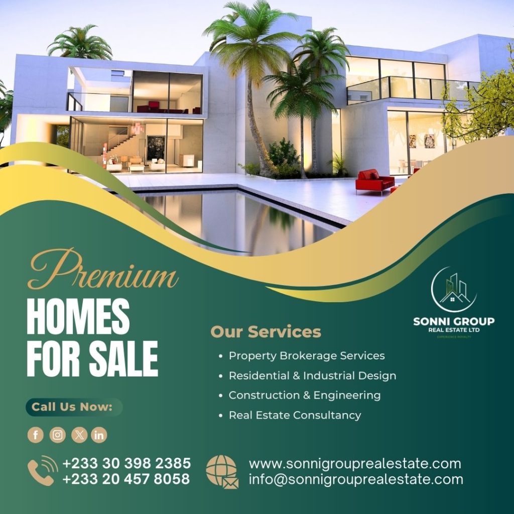 Premium homes for sale in Accra by Sonni Group Real Estate Ltd