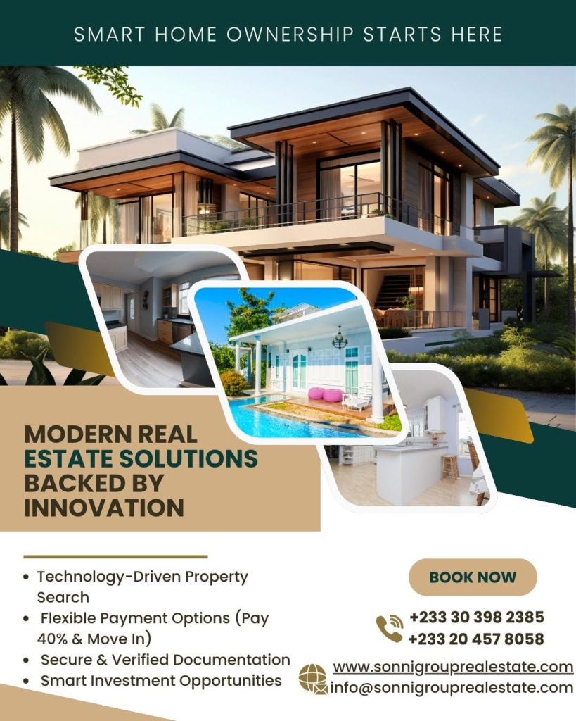 Home ownership Ghana with smart property investment and flexible payment options by Sonni Group Real Estate Ltd