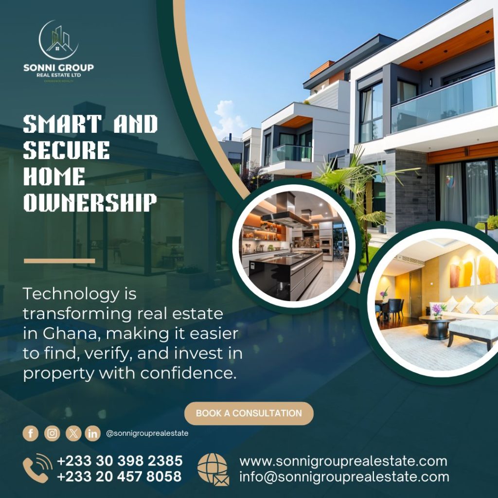 Smart home ownership Ghana with secure property investment and technology-driven real estate solutions by Sonni Group Real Estate Ltd
